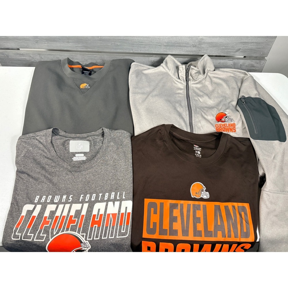 Cleveland Browns Mens Reebok New Era NFL Long Sleeve Shirts / Jacket XL Lot 4